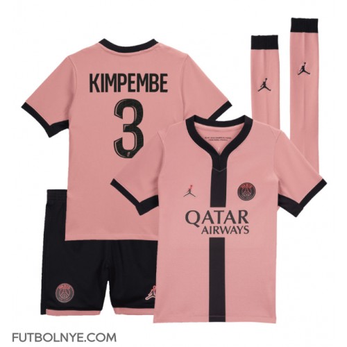 Camiseta Paris Saint-Germain Presnel Kimpembe #3 Tercera Equipación para niños 2024-25 manga corta (+ pantalones cortos)